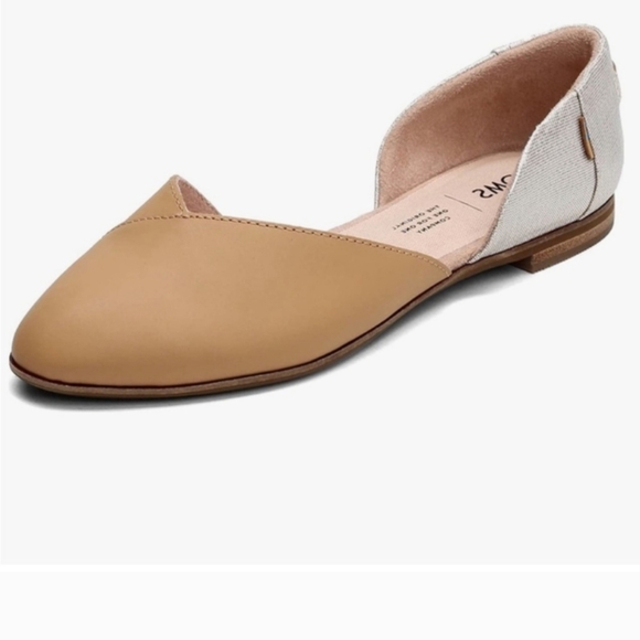 Toms Women's Julie D'Orsay Flats Honey Leather Sparkle Woven Size 7 - Picture 1 of 8